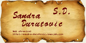 Sandra Durutović vizit kartica